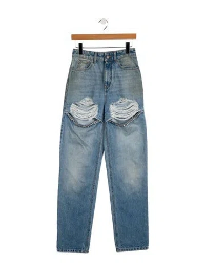 Pre-owned Area High-rise Straight Leg Jeans In Blue