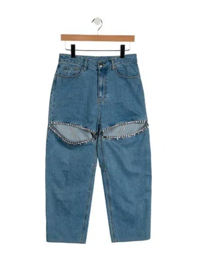 Pre-owned Area High-rise Straight Leg Jeans In Blue