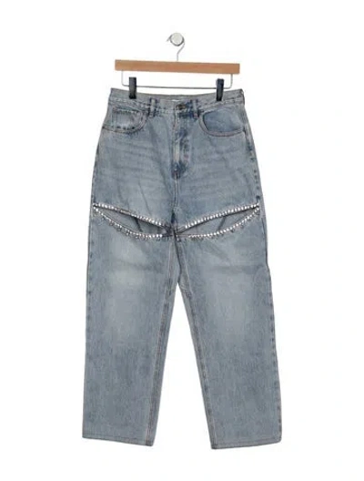 Pre-owned Area High-rise Straight Leg Jeans In Blue