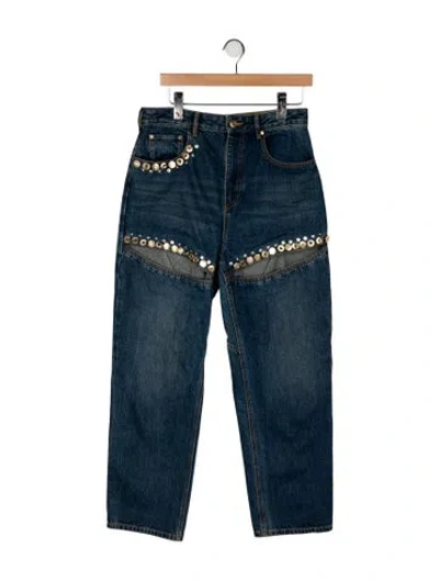 Pre-owned Area High-rise Straight Leg Jeans In Blue