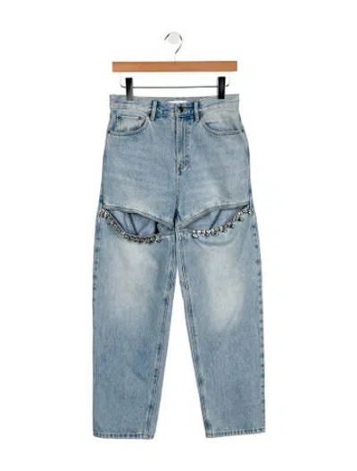 Pre-owned Area High-rise Straight Leg Jeans In Blue
