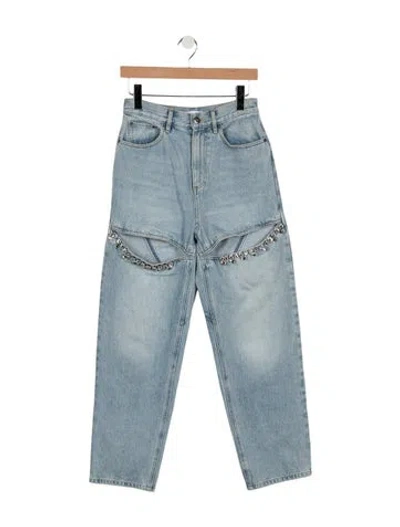 Pre-owned Area High-rise Straight Leg Jeans In Blue
