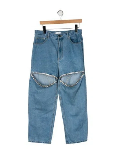 Pre-owned Area High-rise Straight Leg Jeans In Blue