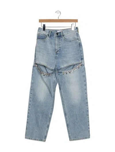 Pre-owned Area High-rise Straight Leg Jeans In Blue