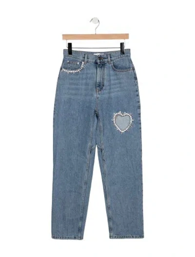 Pre-owned Area High-rise Straight Leg Jeans In Blue