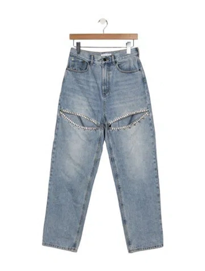 Pre-owned Area High-rise Straight Leg Jeans In Blue