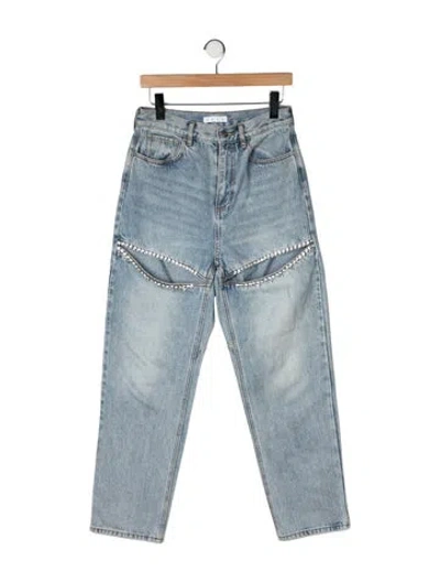 Pre-owned Area High-rise Straight Leg Jeans In Blue