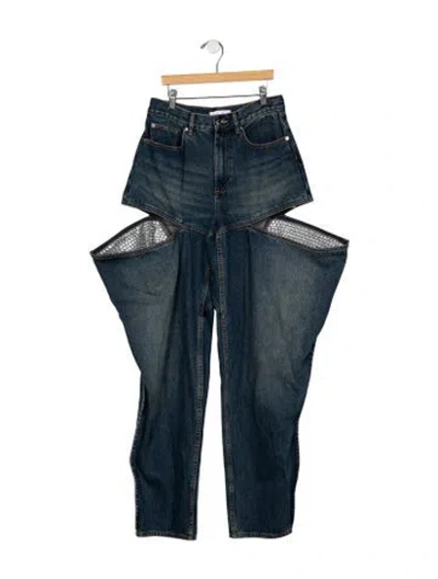 Pre-owned Area High-rise Straight Leg Jeans In Blue