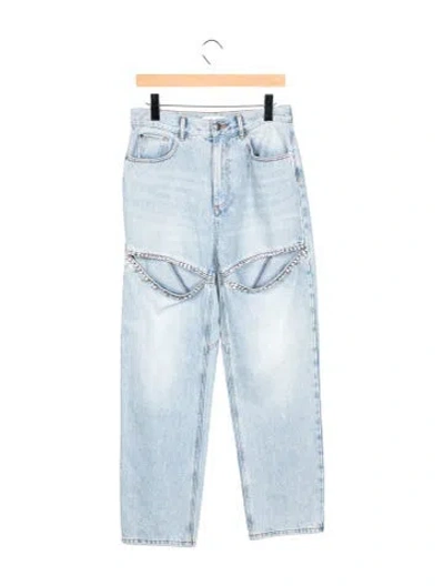 Pre-owned Area High-rise Straight Leg Jeans In Blue