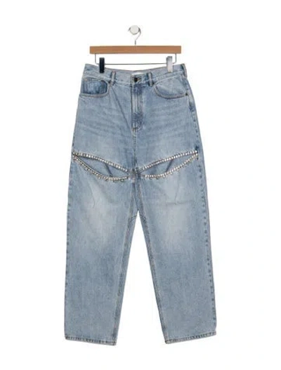 Pre-owned Area High-rise Straight Leg Jeans In Blue