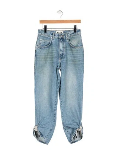 Pre-owned Area High-rise Straight Leg Jeans In Blue