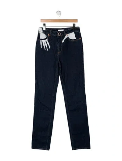 Pre-owned Area High-rise Straight Leg Jeans In Blue