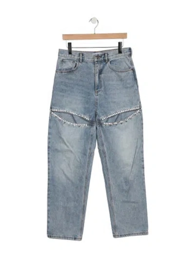 Pre-owned Area High-rise Straight Leg Jeans In Blue