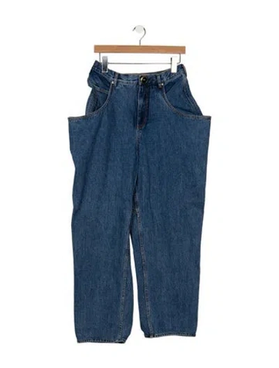 Pre-owned Area High-rise Straight Leg Jeans In Blue