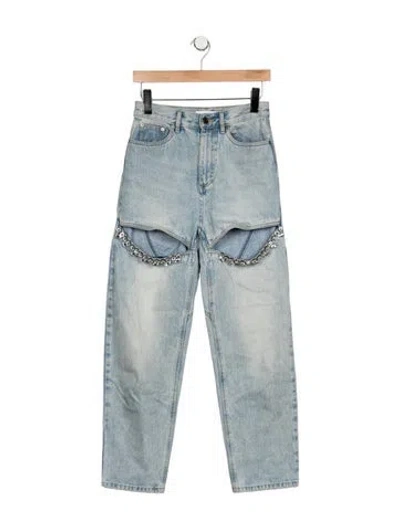 Pre-owned Area High-rise Straight Leg Jeans In Blue