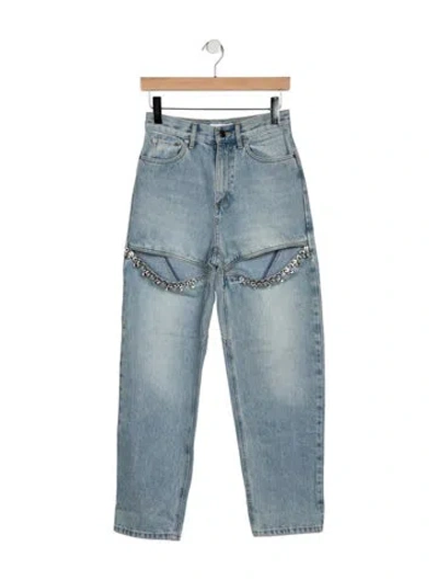 Pre-owned Area High-rise Straight Leg Jeans In Blue