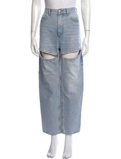 Pre-owned Area High-rise Straight Leg Jeans In Blue