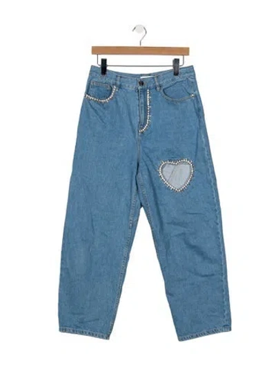 Pre-owned Area High-rise Straight Leg Jeans In Blue