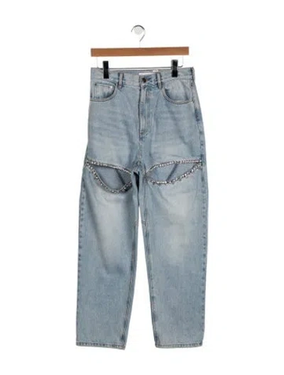 Pre-owned Area High-rise Straight Leg Jeans In Blue