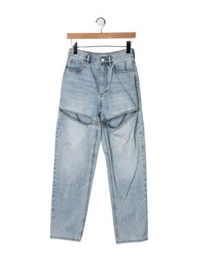 Pre-owned Area High-rise Straight Leg Jeans In Blue