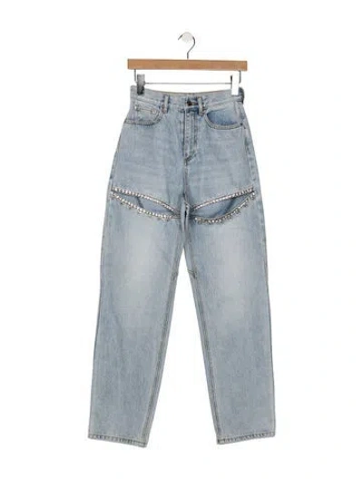 Pre-owned Area High-rise Straight Leg Jeans In Blue