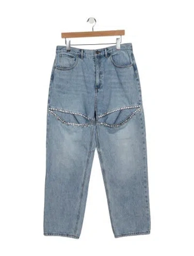 Pre-owned Area High-rise Straight Leg Jeans In Blue
