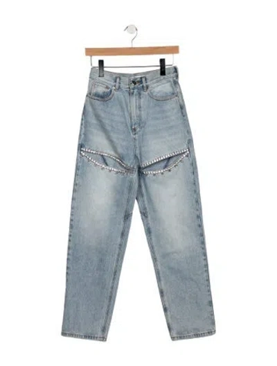 Pre-owned Area High-rise Straight Leg Jeans In Blue