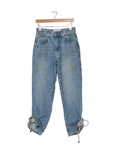 Pre-owned Area High-rise Straight Leg Jeans In Blue