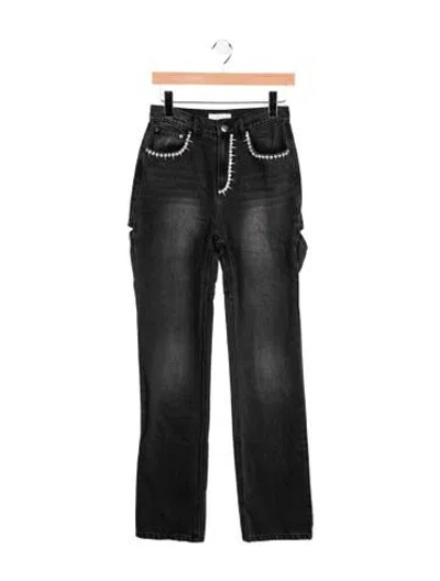 Pre-owned Area High-rise Straight Leg Jeans In Blue