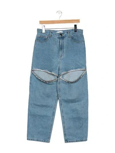 Pre-owned Area High-rise Straight Leg Jeans In Blue
