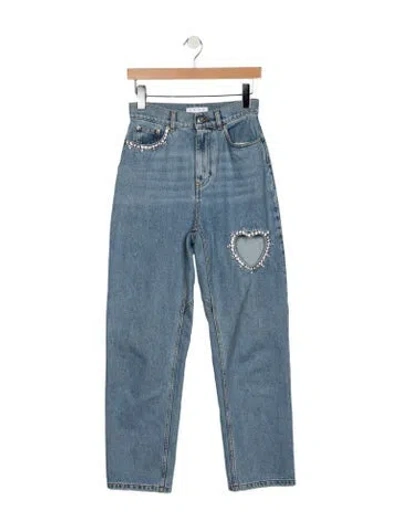 Pre-owned Area High-rise Straight Leg Jeans In Blue