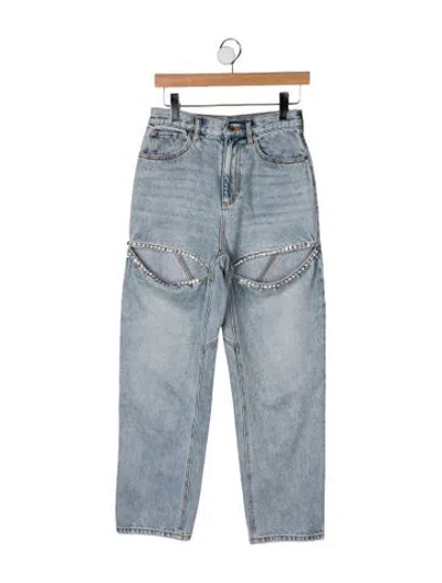 Pre-owned Area High-rise Straight Leg Jeans In Blue