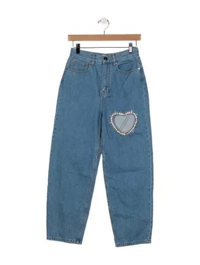Pre-owned Area High-rise Straight Leg Jeans In Blue