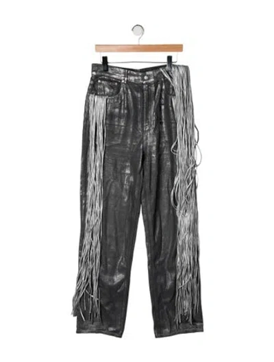 Pre-owned Area High-rise Straight Leg Jeans In Grey