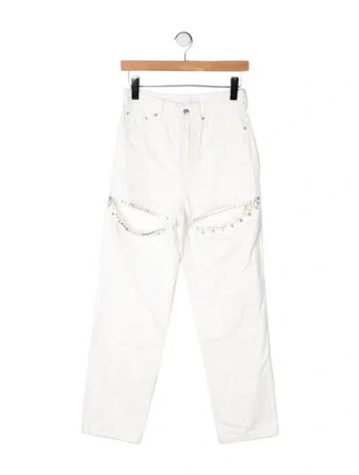 Pre-owned Area High-rise Straight Leg Jeans In Neutrals
