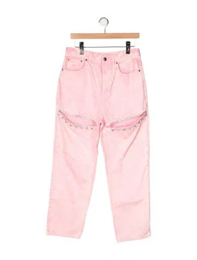Pre-owned Area High-rise Straight Leg Jeans In Pink