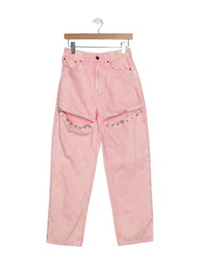 Pre-owned Area High-rise Straight Leg Jeans In Pink