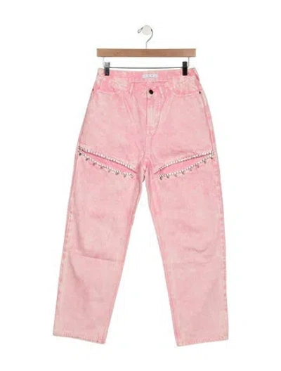 Pre-owned Area High-rise Straight Leg Jeans In Pink