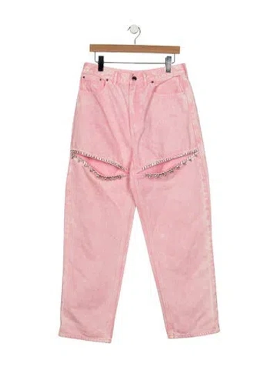 Pre-owned Area High-rise Straight Leg Jeans In Pink