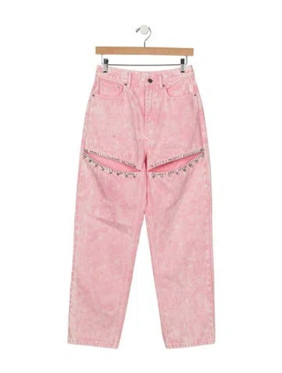 Pre-owned Area High-rise Straight Leg Jeans In Pink