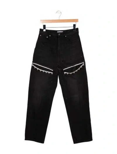 Pre-owned Area High-rise Straight Leg Jeans W/ Tags In Black