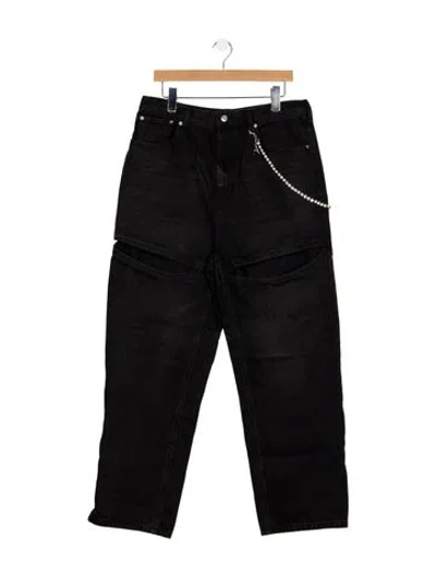 Pre-owned Area High-rise Straight Leg Jeans W/ Tags In Black