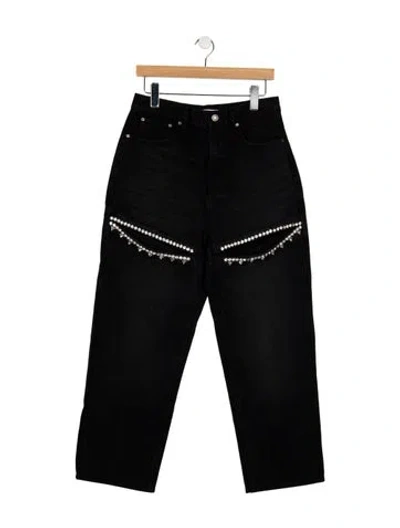 Pre-owned Area High-rise Straight Leg Jeans W/ Tags In Black