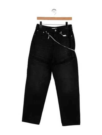 Pre-owned Area High-rise Straight Leg Jeans W/ Tags In Black
