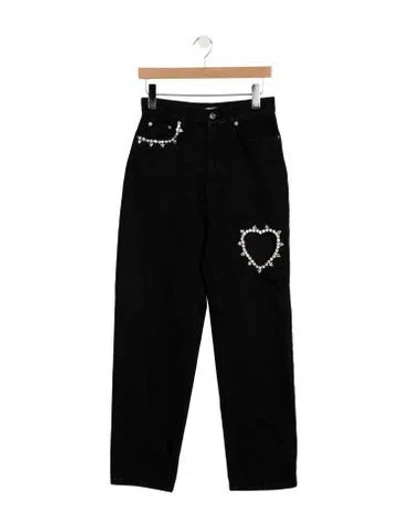 Pre-owned Area High-rise Straight Leg Jeans W/ Tags In Black
