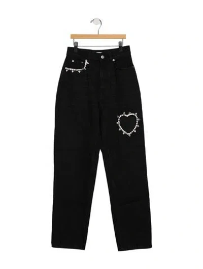 Pre-owned Area High-rise Straight Leg Jeans W/ Tags In Black