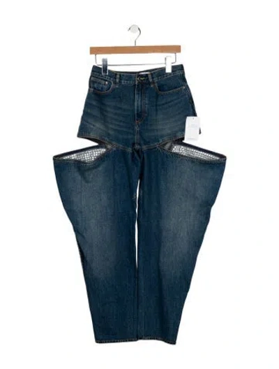 Pre-owned Area High-rise Straight Leg Jeans W/ Tags In Blue