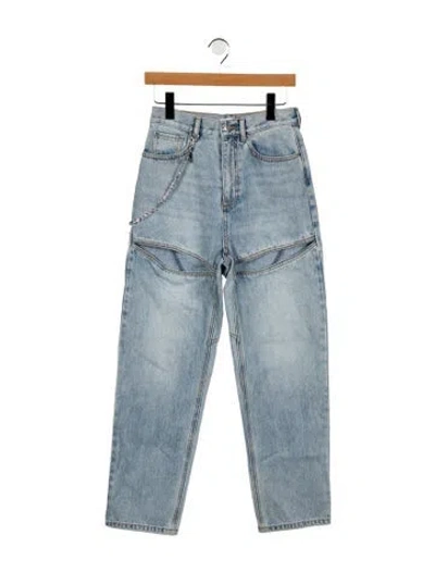 Pre-owned Area High-rise Straight Leg Jeans W/ Tags In Blue