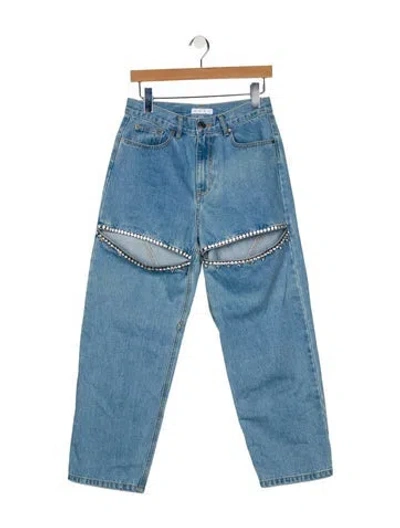 Pre-owned Area High-rise Straight Leg Jeans W/ Tags In Blue