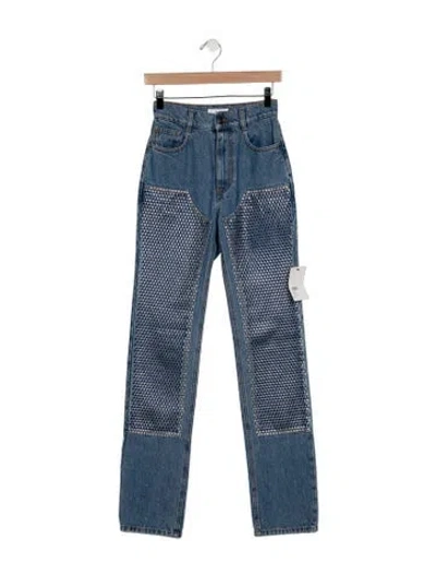 Pre-owned Area High-rise Straight Leg Jeans W/ Tags In Blue